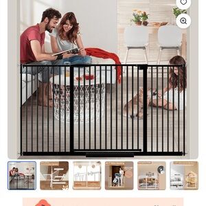 Adjustable Black Metal Baby & Pet Safety Gate